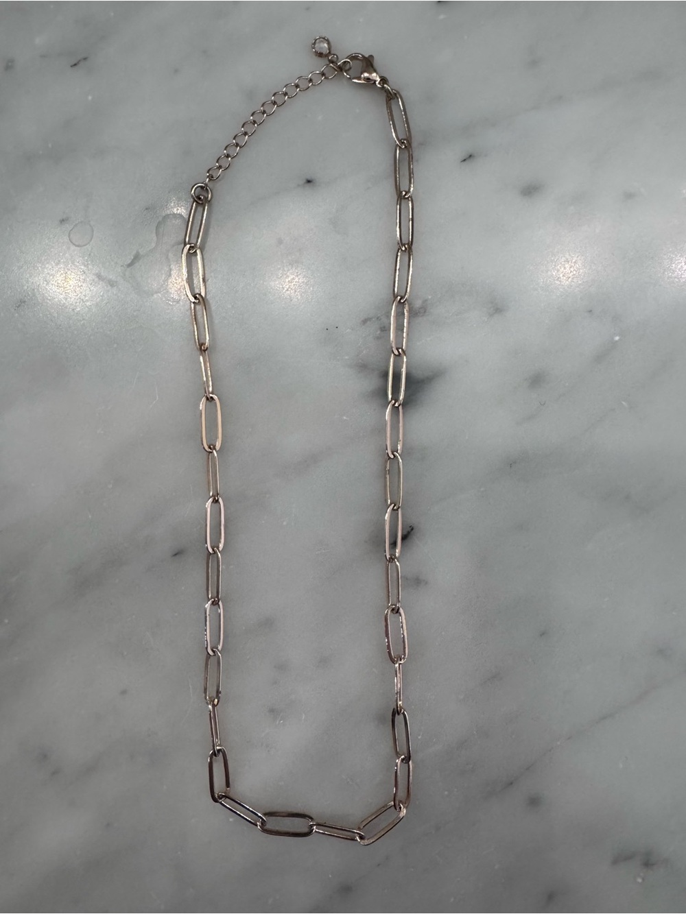 Delicate Silver Paperclip Chain Necklace - Women